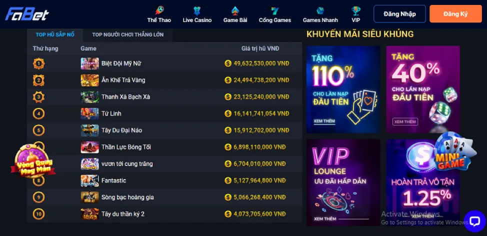 Slot game jackpot lũy tiến tại thomo999 nổ hũ